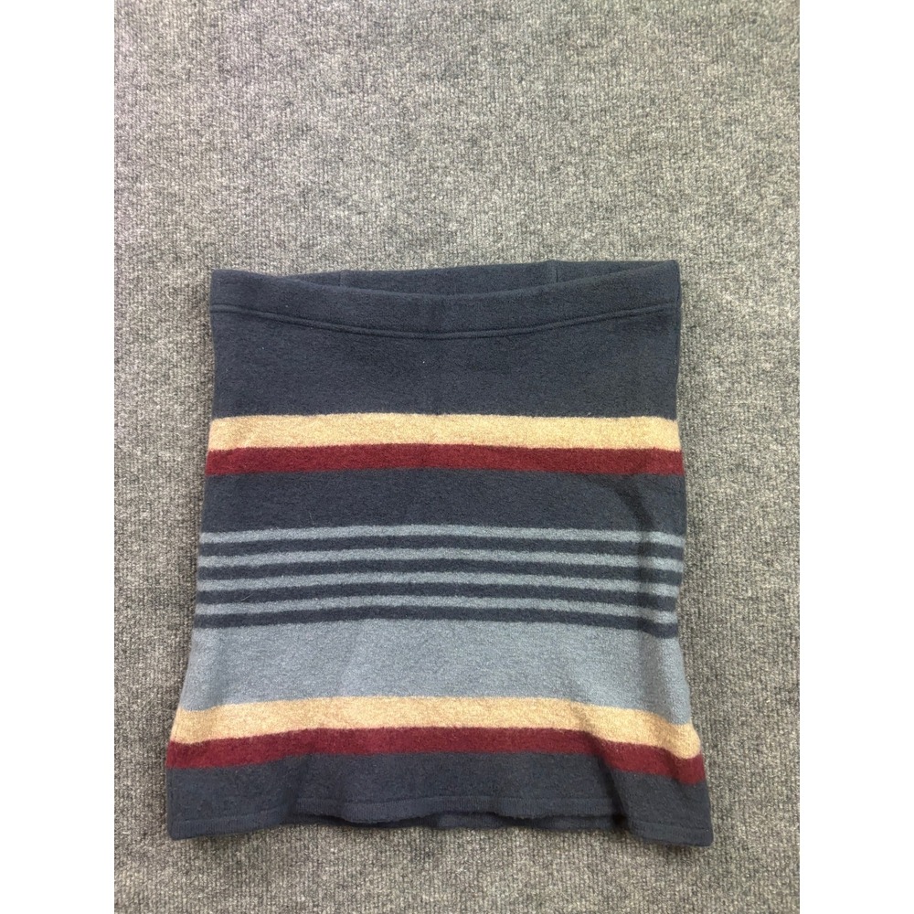 Toad&Co Mini Skirt Womens Size M Blue Striped Merino‎ Wool Boiled Knit Straight